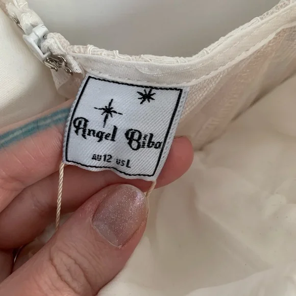 NWT Angel Biba White Corset Top Mini Dress Size M - Picture 5 of 7